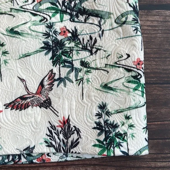 H&M | Jacquard weave bird print mini skirt in cream - Picture 5 of 10